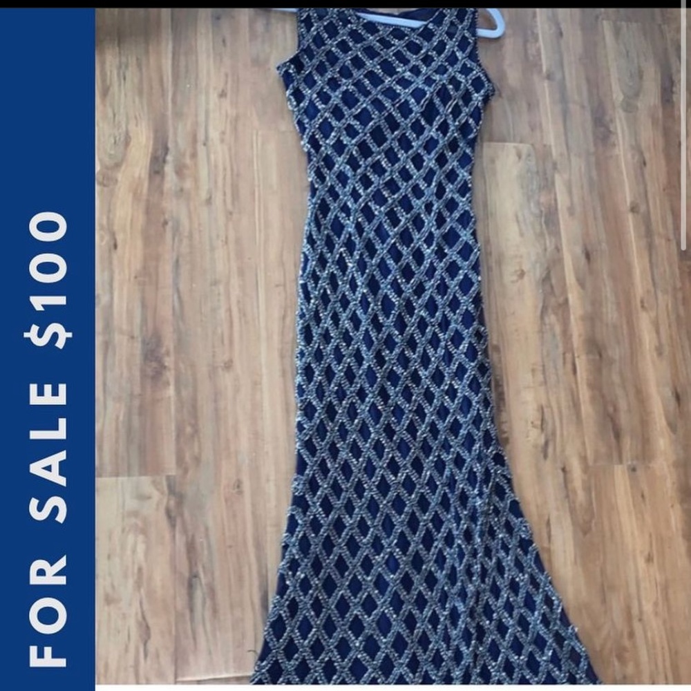 Primavera Navy Beaded gown size 8